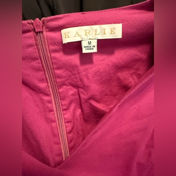 Karlie Purple Maxi Dress with V-Neck and Puff Sleeves - Picture 5 of 6